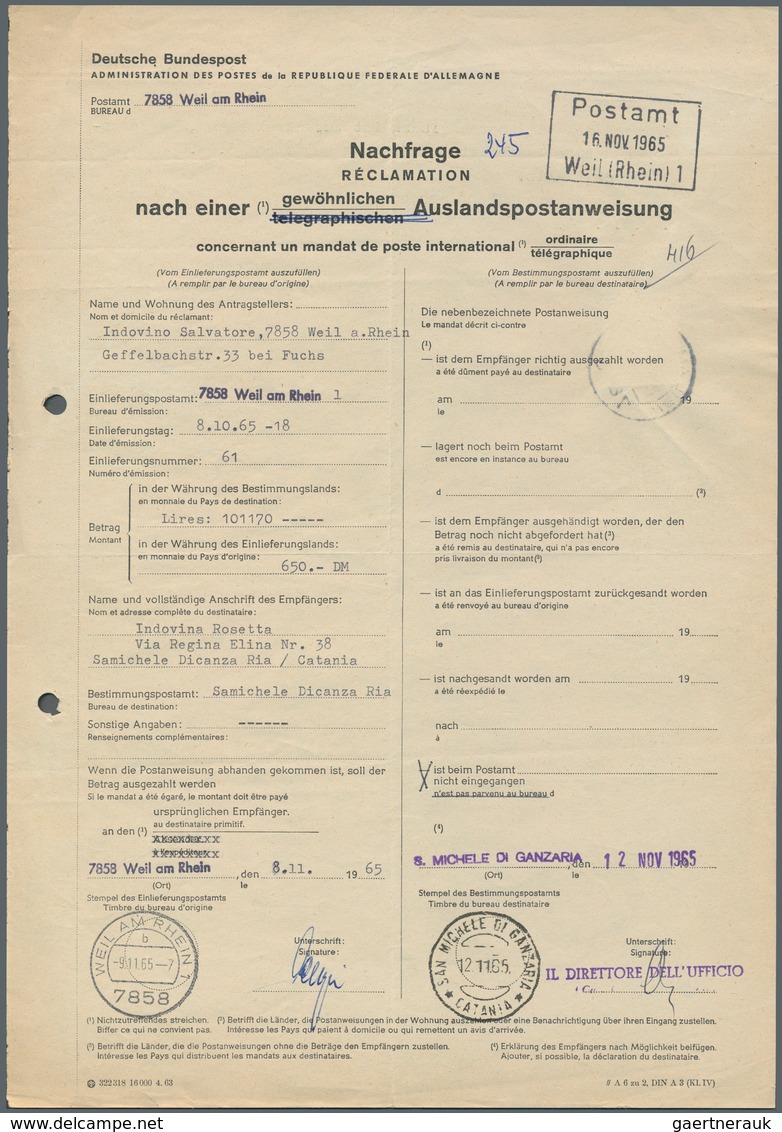 20879 Bundesrepublik Deutschland: 1964, 60 Pf Rosarot Bauwerke, Einzelfrankatur Auf Postamtlichem Formular - Other & Unclassified