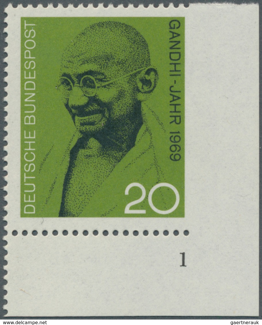 20887 Bundesrepublik Deutschland: 1969, 20 Pfg. "100. Geburtstag Von Mahatma Gandhi" Rechtes Unteres 'unge - Other & Unclassified