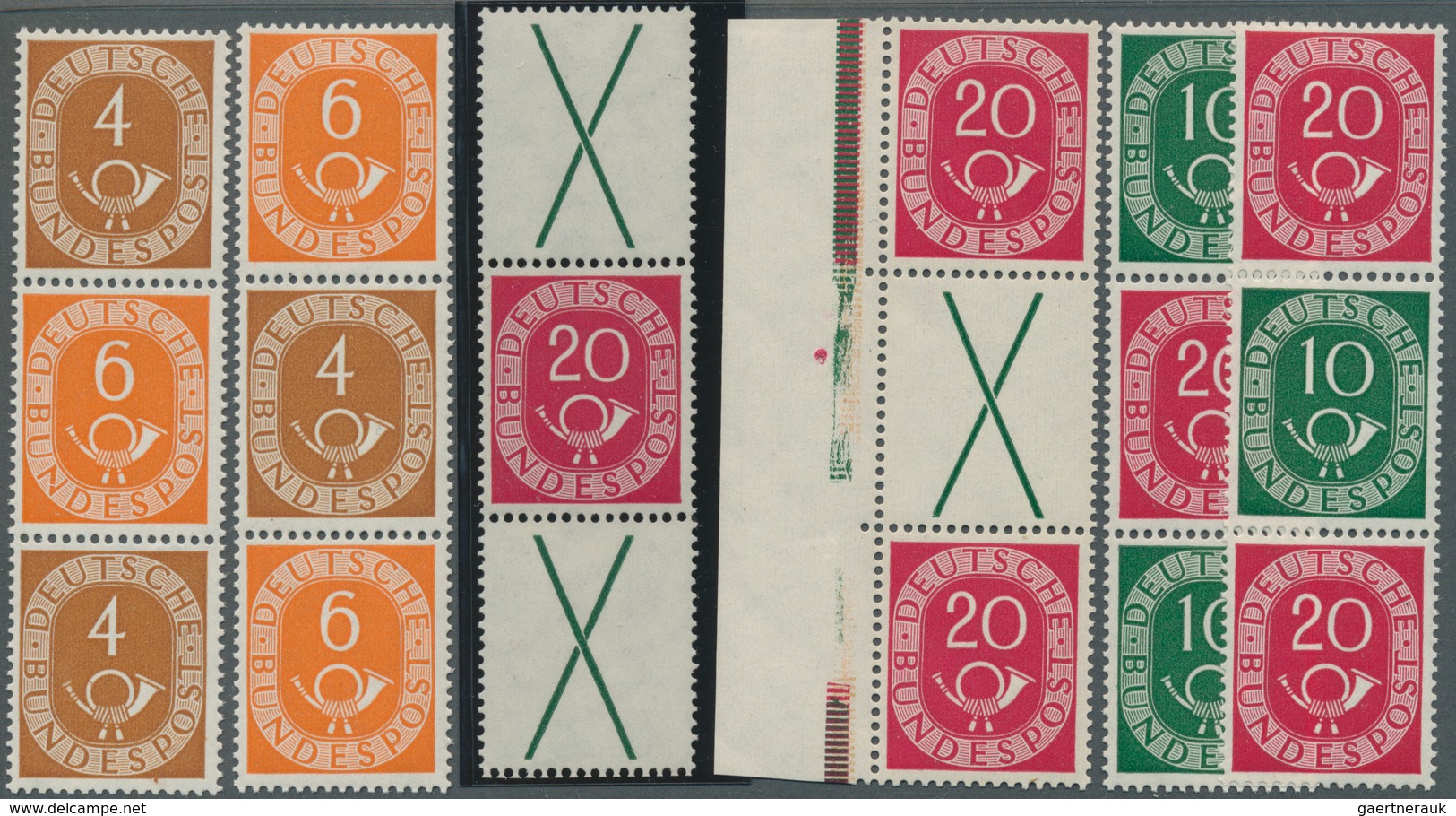 20937 Bundesrepublik - Zusammendrucke: 1951, Tadellose Komplette Postfrische Zusammenstellung Aller Postho - Se-Tenant