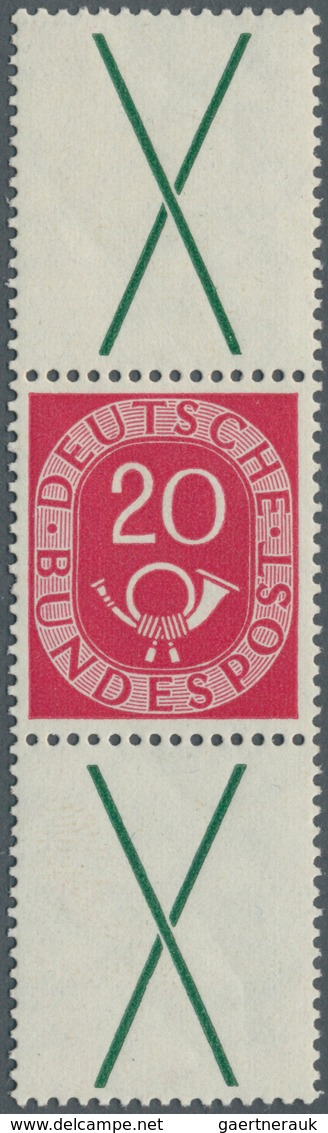 20938 Bundesrepublik - Zusammendrucke: 1951, 20 Pfg. Posthorn Zusammendruck X+20+x, Postfrisch, Ia Zentrie - Zusammendrucke