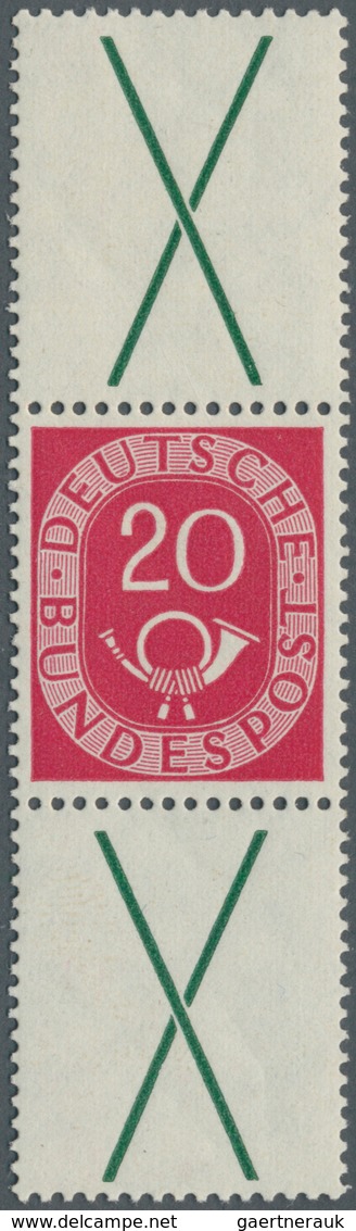 20938 Bundesrepublik - Zusammendrucke: 1951, 20 Pfg. Posthorn Zusammendruck X+20+x, Postfrisch, Ia Zentrie - Se-Tenant