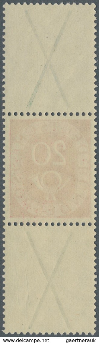 20938 Bundesrepublik - Zusammendrucke: 1951, 20 Pfg. Posthorn Zusammendruck X+20+x, Postfrisch, Ia Zentrie - Se-Tenant