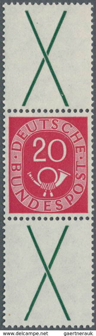 20939 Bundesrepublik - Zusammendrucke: 1951, Posthorn X+20+X Postfrischer Senkrechter Zusammendruck Mit Au - Se-Tenant