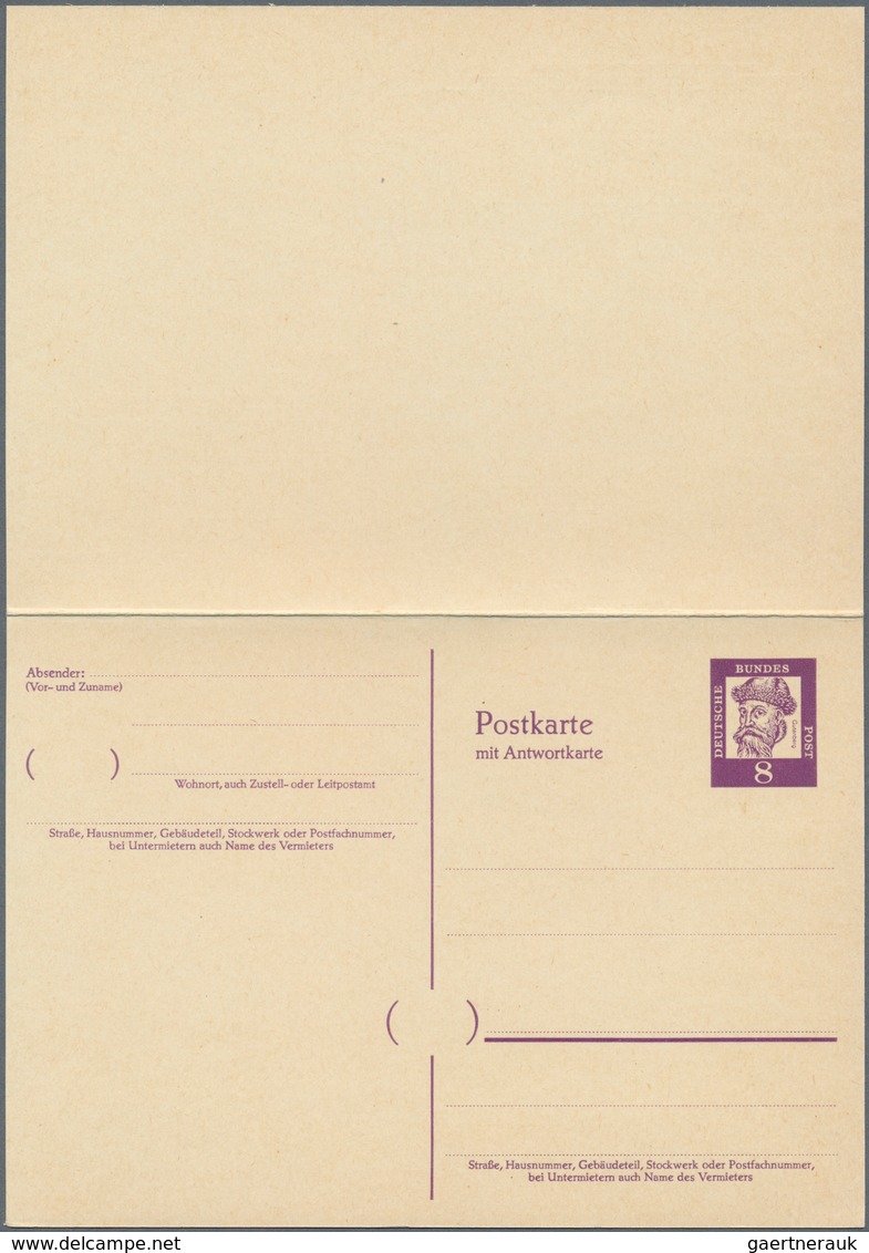 20950 Bundesrepublik - Ganzsachen: 1961. Doppelkarte 8+8 Pf Violett Gutenberg, Ungebraucht. (Mi. 900,-) - Other & Unclassified