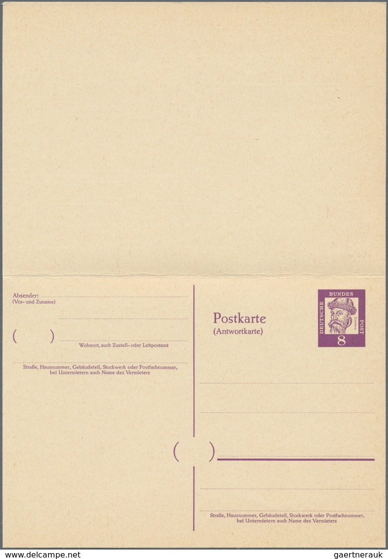 20950 Bundesrepublik - Ganzsachen: 1961. Doppelkarte 8+8 Pf Violett Gutenberg, Ungebraucht. (Mi. 900,-) - Other & Unclassified