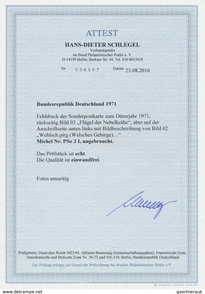 20951 Bundesrepublik - Ganzsachen: 1971. Sonderpostkarte Zum DÜRER-Jahr, Vorderseitig Bildbeschreibung Von - Other & Unclassified