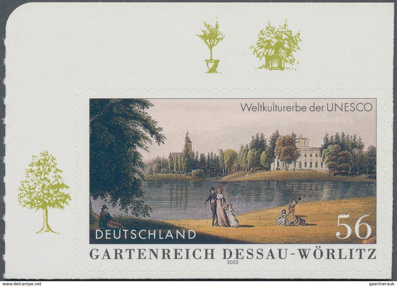 20969 Bundesrepublik Deutschland: 2002, 56 C Dessau-Wörlitz, Selbstklebend Mit Abart "Druck Auf Der Für De - Other & Unclassified