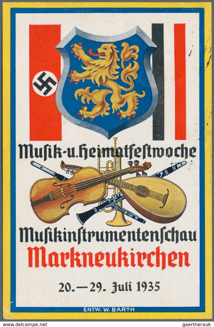 21051 Ansichtskarten: Propaganda: MUSIK: "Musik- U. Heimatfestwoche MARKNEUKIRCHEN 1935 - Musikinstrumente - Parteien & Wahlen