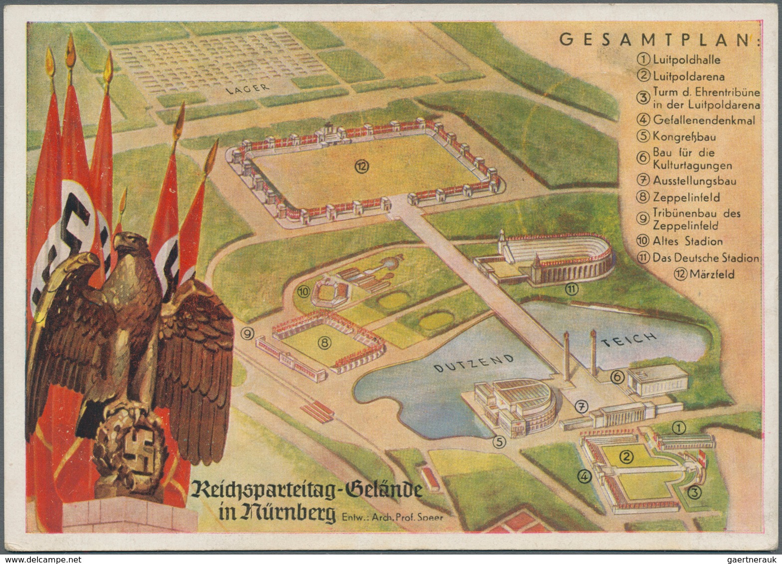 21056 Ansichtskarten: Propaganda: 1937, Reichsparteitag Nürnberg, Hoffmann-Karte 37/1, Übersicht Des Parte - Political Parties & Elections