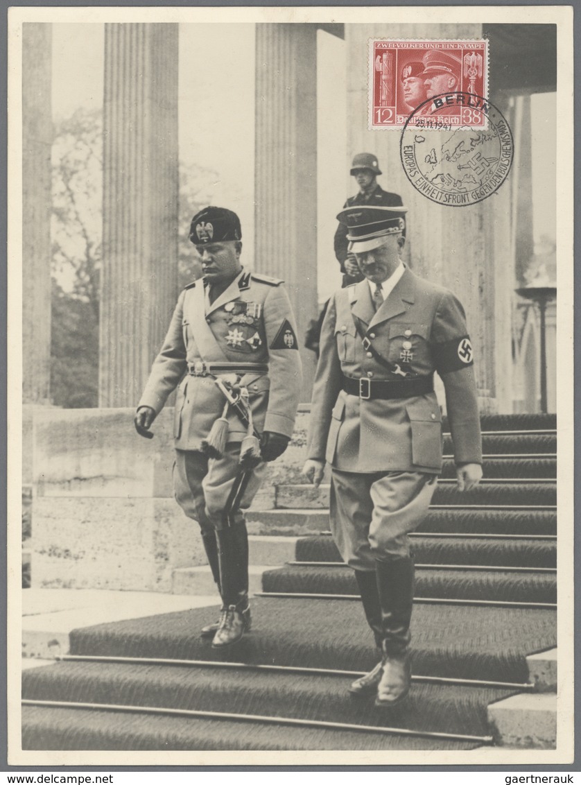 21071 Ansichtskarten: Propaganda: 1941, "HITLER Und MUSSOLINI" Original Pressefoto Photo Hoffmann München - Political Parties & Elections