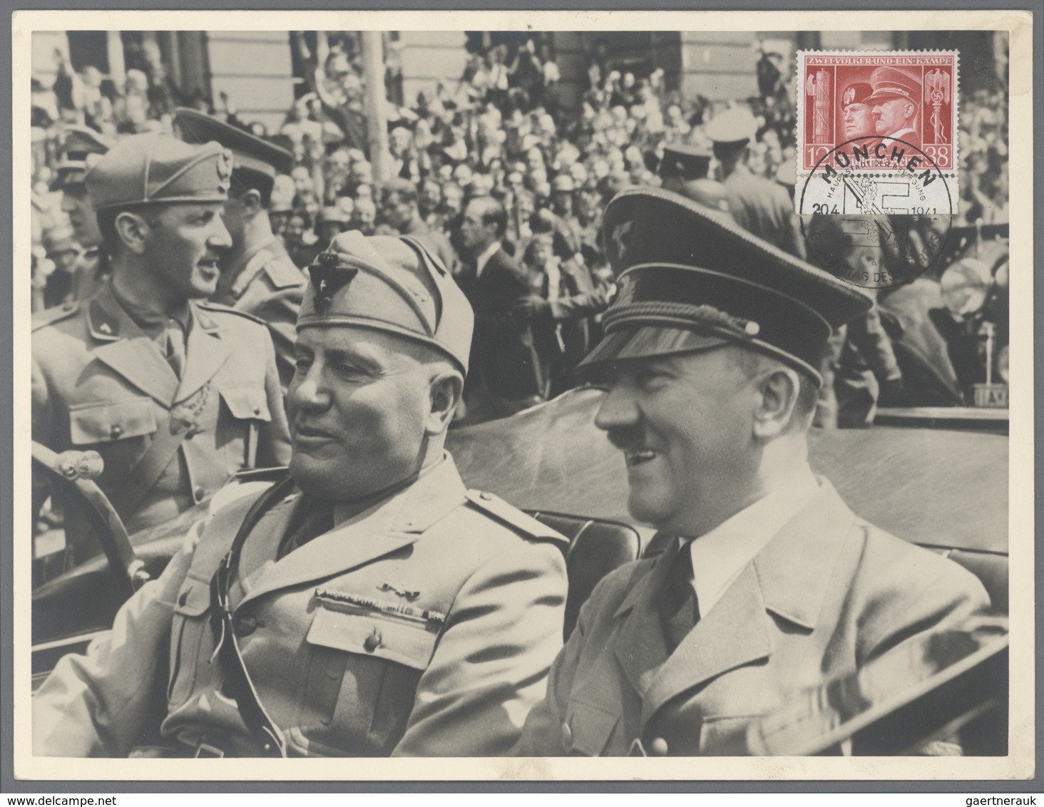 21072 Ansichtskarten: Propaganda: 1941, "HITLER Und MUSSOLINI" Original Pressefoto Photo Hoffmann München - Political Parties & Elections