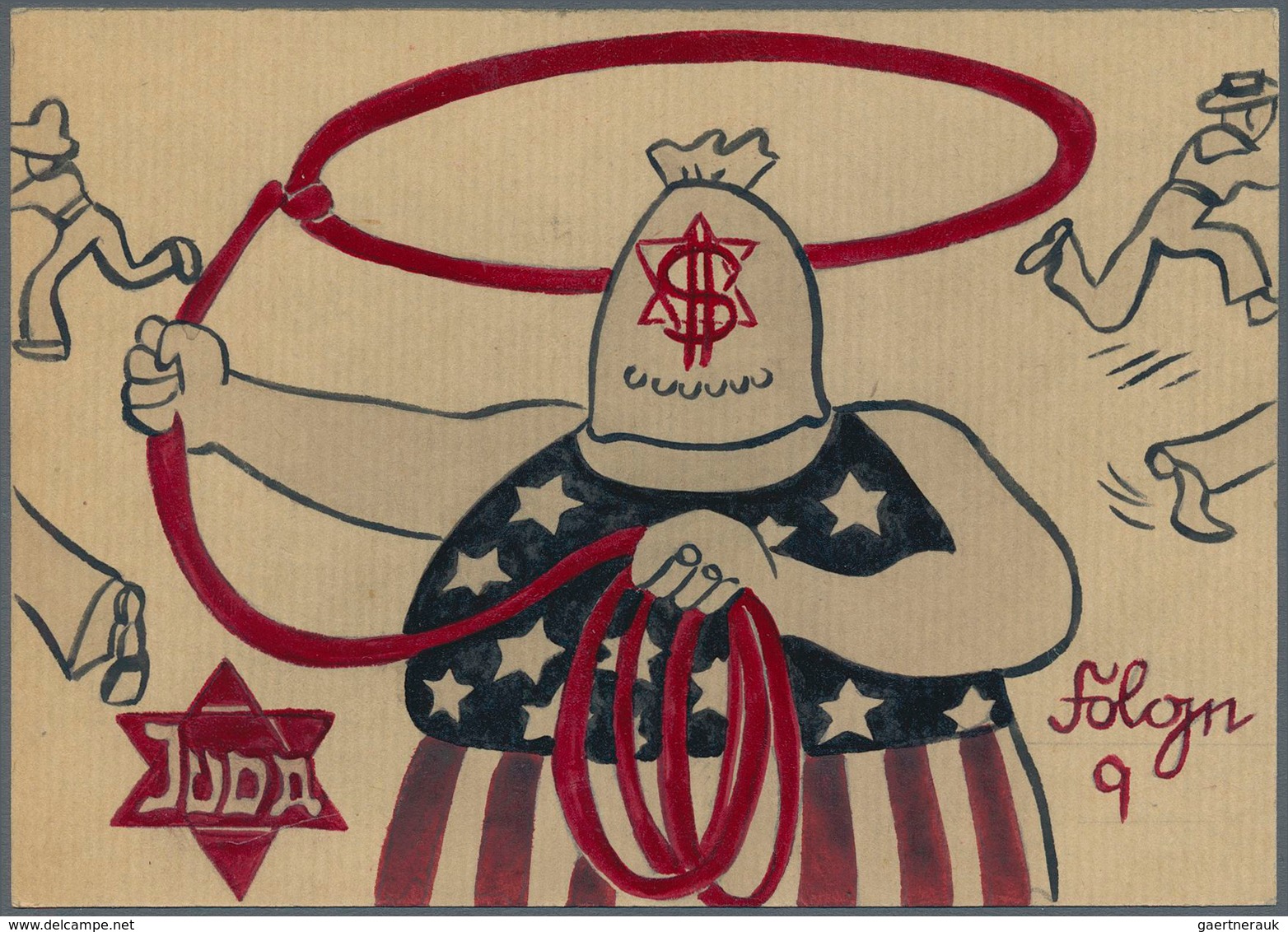 21083 Ansichtskarten: Propaganda: Antisemitismus - "JUDA - (US-amerikanischer Juden-Geldadel Auf Beutefang - Political Parties & Elections