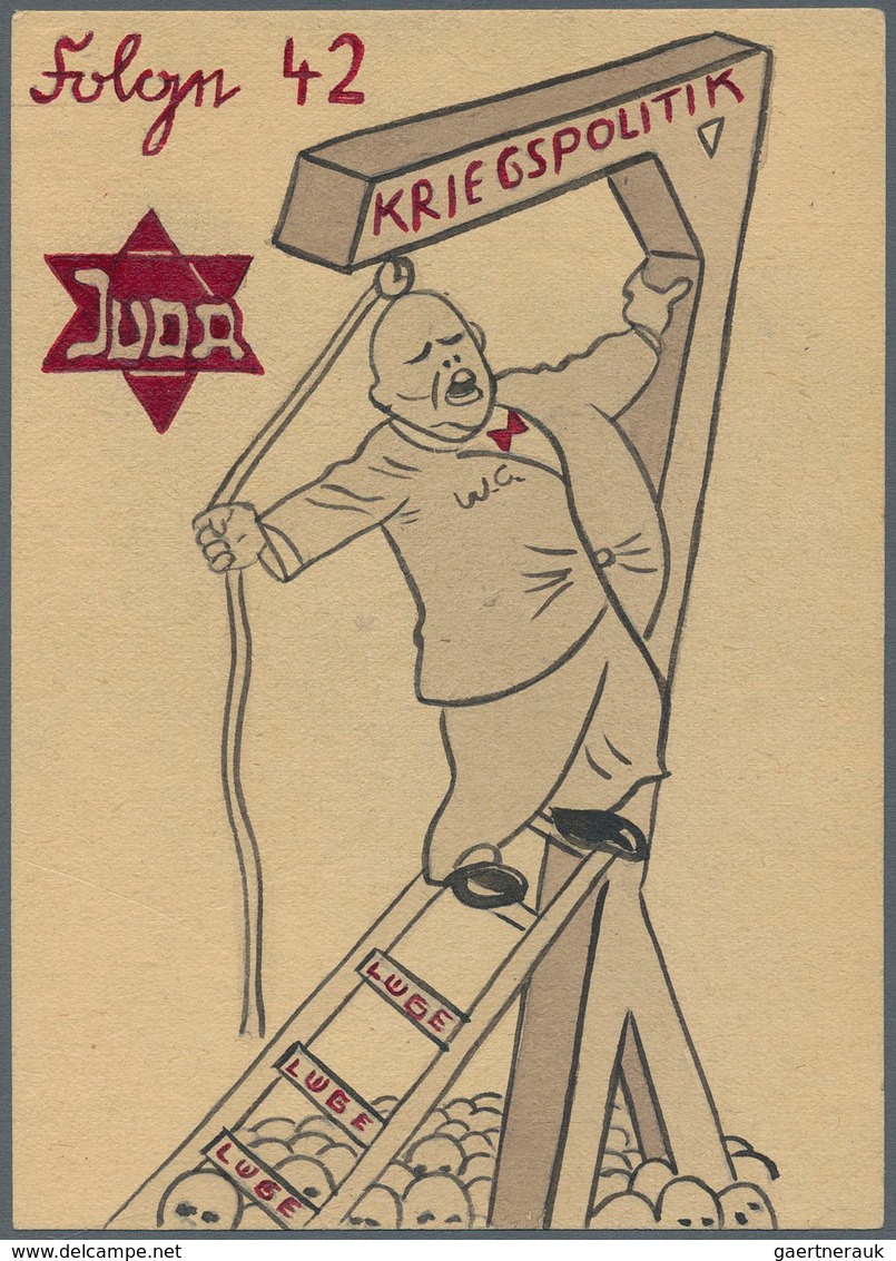 21113 Ansichtskarten: Propaganda: Antisemitismus - "JUDA - Lügenpresse Und Politik", "Folge 42", Zutiefst - Political Parties & Elections