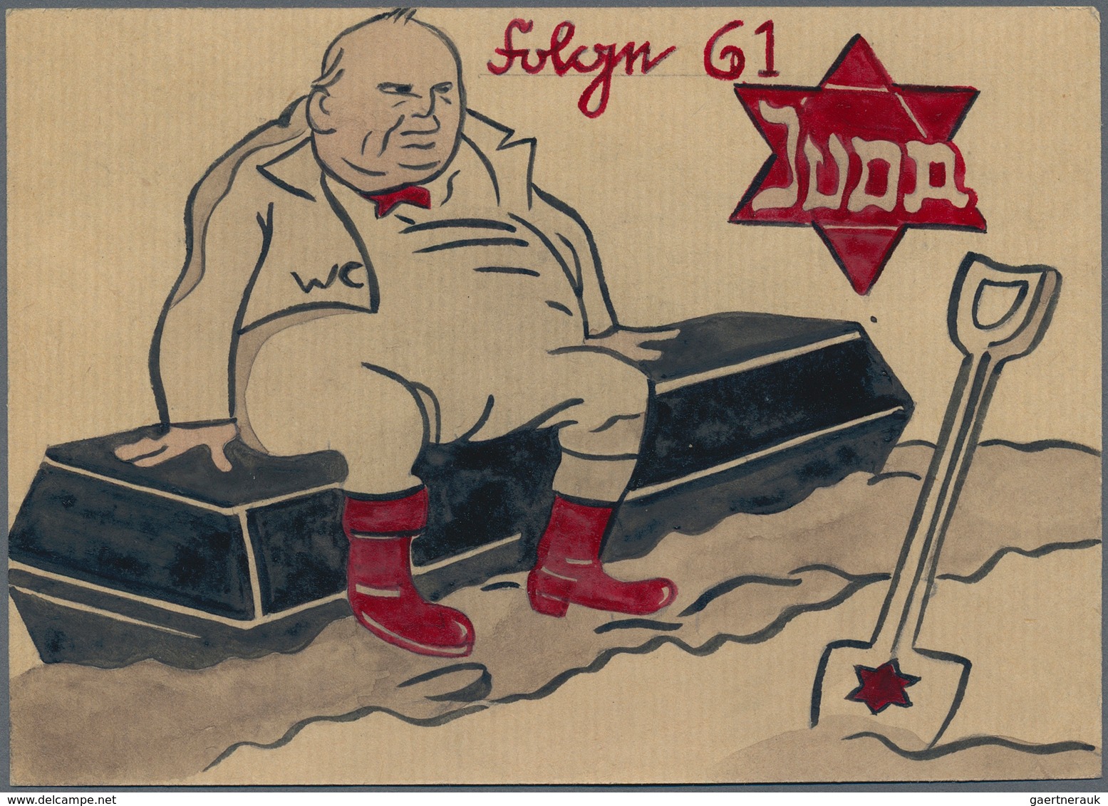 21130 Ansichtskarten: Propaganda: Antisemitismus - "JUDA - Stalin - Englands Grab", "Folge 61", Zutiefst A - Political Parties & Elections
