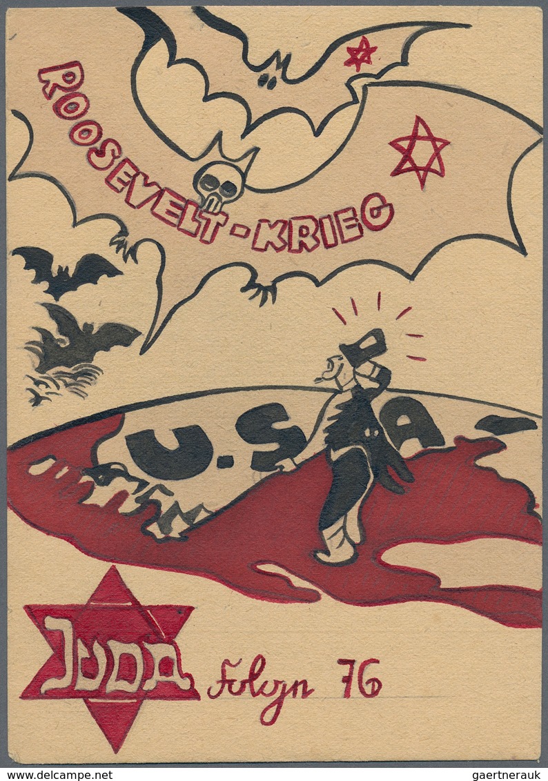 21145 Ansichtskarten: Propaganda: Antisemitismus - "JUDA - Roosevelt-Krieg", "Folge 76", Zutiefst Antijüdi - Political Parties & Elections