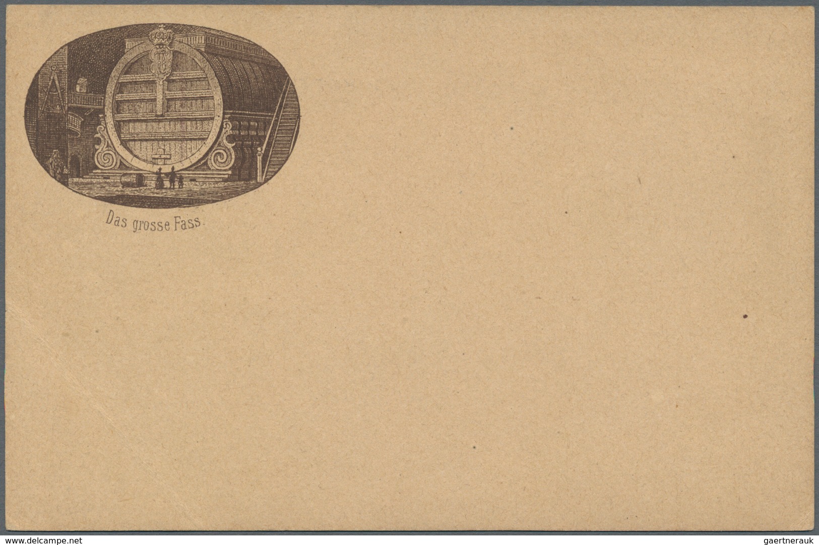 21172 Ansichtskarten: Vorläufer: 1879 Ca., HEIDELBERG DAS GROSSE FASS, Vorläuferkarte 5 Pf. Lila Als Priva - Unclassified