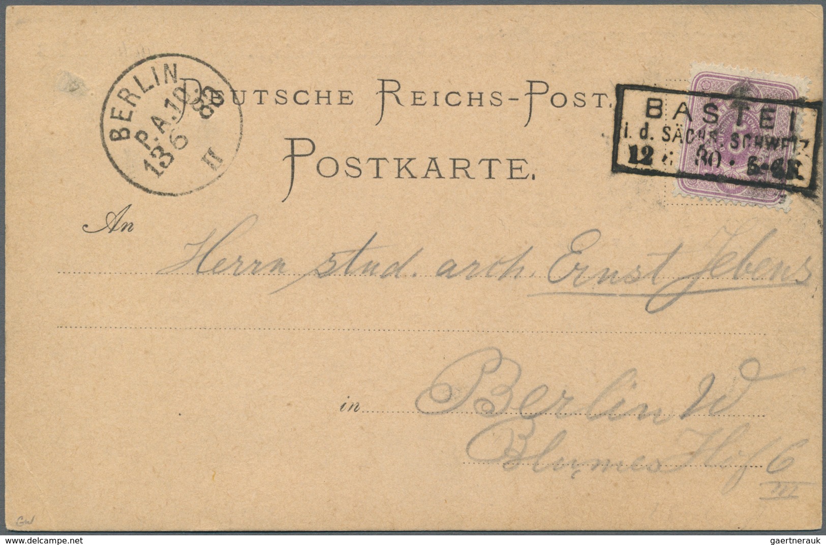 21181 Ansichtskarten: Vorläufer: 1880, SÄCHSISCHE SCHWEIZ "Aussicht Von Der Bastei", Vorläuferkarte Mit R3 - Unclassified
