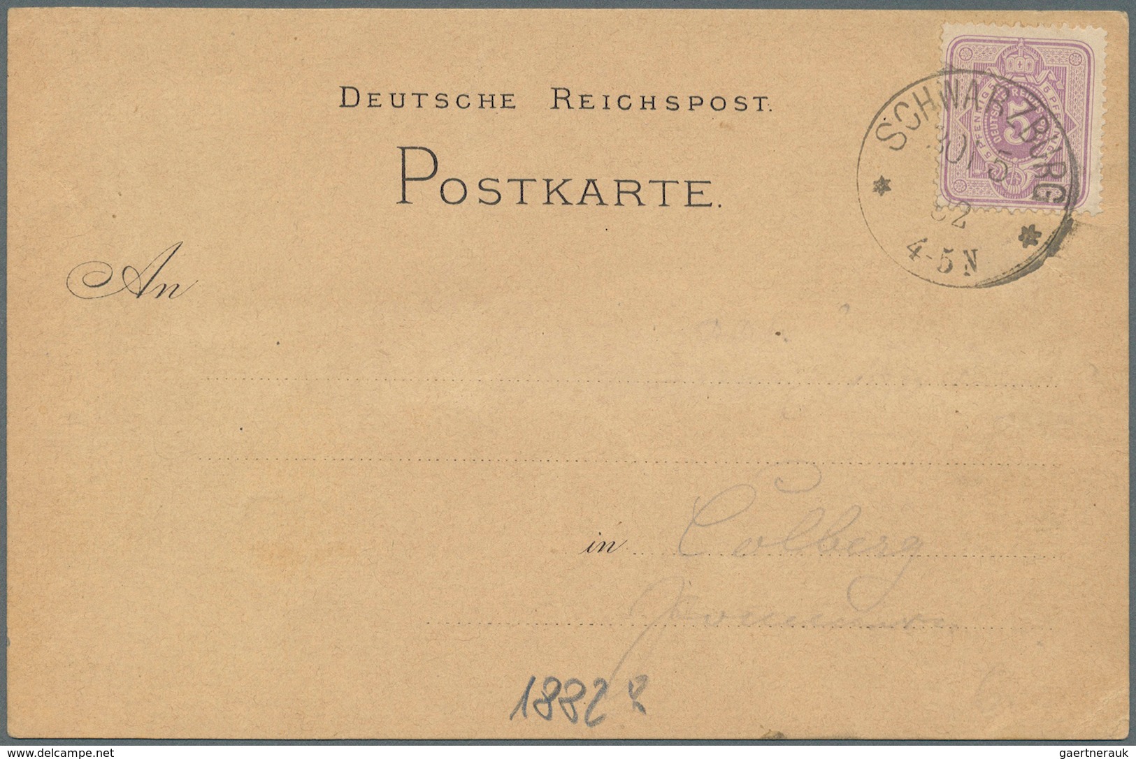 21188 Ansichtskarten: Vorläufer: 1882, SCHWARZBURG, Vorläuferkarte Mit K1 SCHWARZBURG / 30.5.82, Marginal - Unclassified