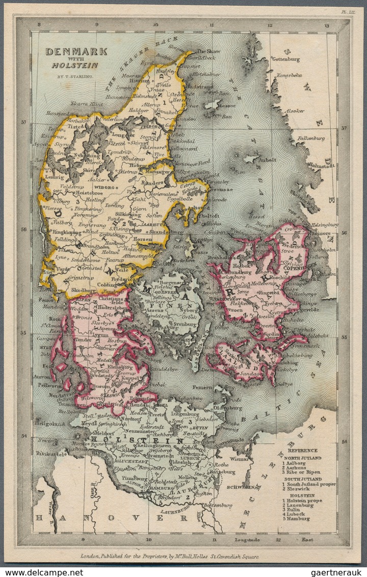 21222 Ansichtskarten: Alle Welt: 1831, DENMARK With HOLSTEIN, Miniature Steel Engraving (97x151mm) By Thom - Unclassified