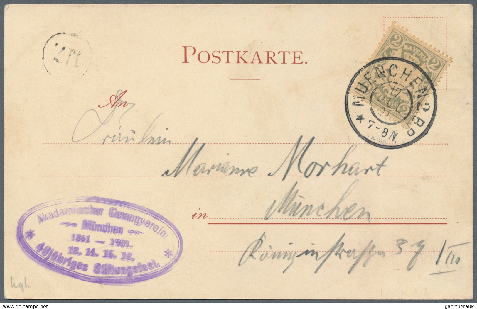 21226 Ansichtskarten: Bayern: MÜNCHEN, Akademischer Gesangsverein "Stiftungsfest 1901", 5 verschiedene Kar