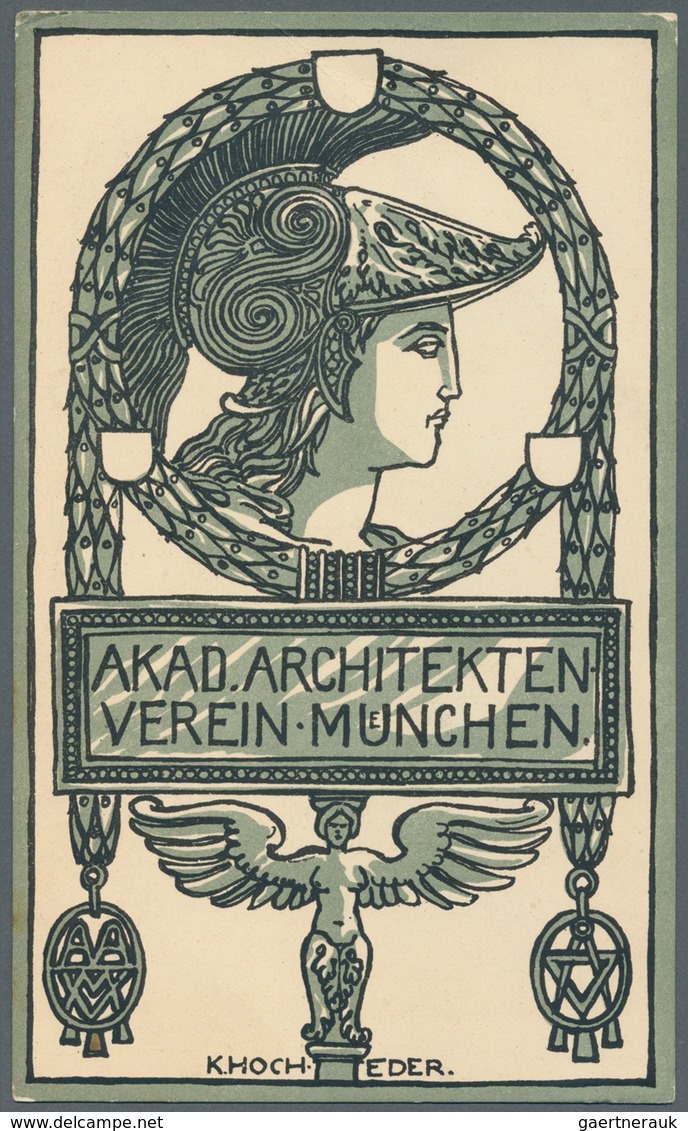 21231 Ansichtskarten: Bayern: MÜNCHEN, Akademischer Architekten Verein, 3 Verschiedene Karten, 2 Sign., In - Sonstige & Ohne Zuordnung