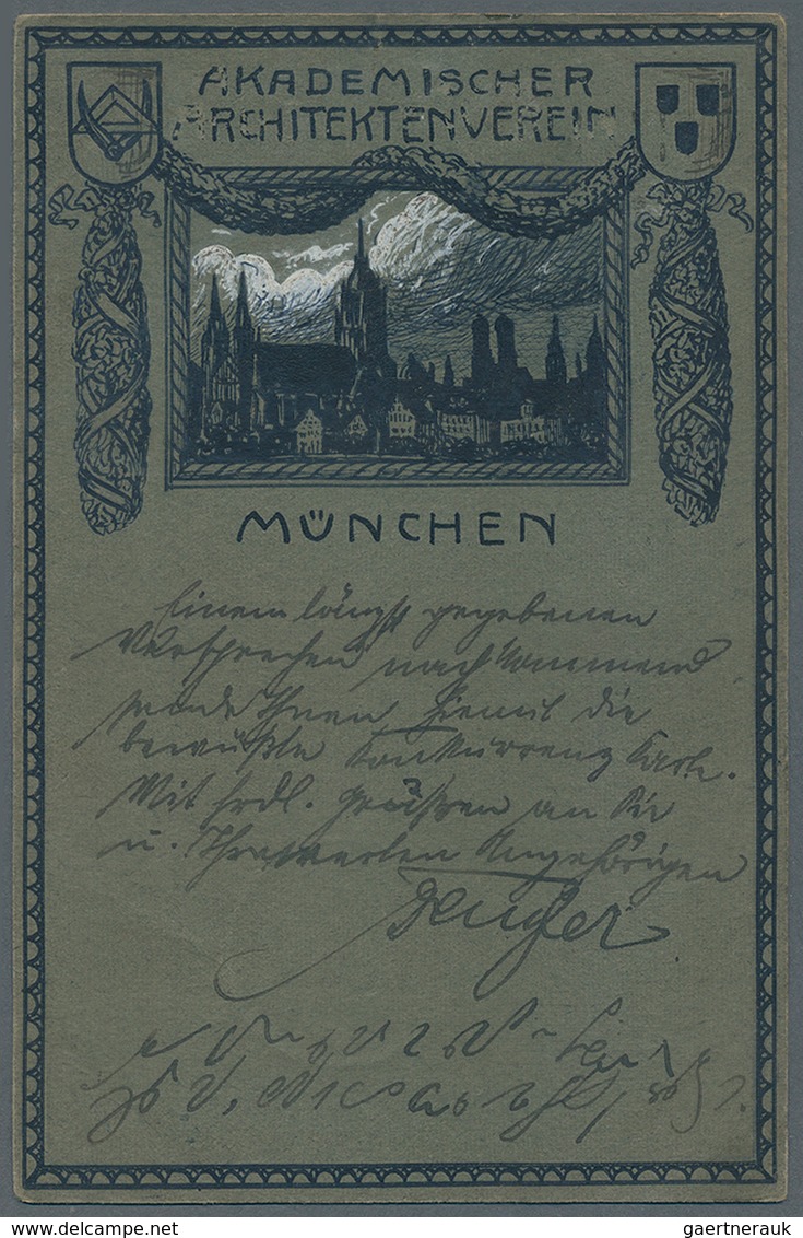 21231 Ansichtskarten: Bayern: MÜNCHEN, Akademischer Architekten Verein, 3 Verschiedene Karten, 2 Sign., In - Sonstige & Ohne Zuordnung