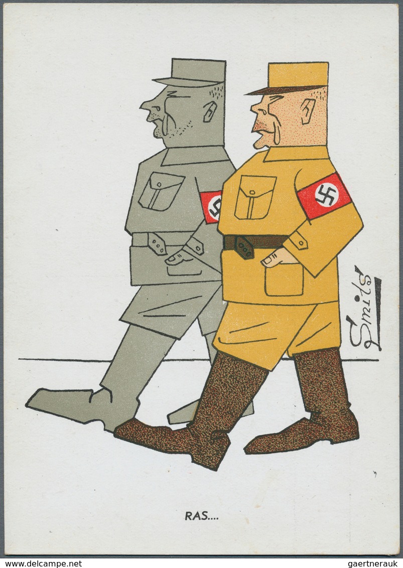 21354 Ansichtskarten: Propaganda: ANTI-NS, 10 Kolorierte Karikaturen Aus Holland, Sign. Smits, Mit Div. Be - Political Parties & Elections