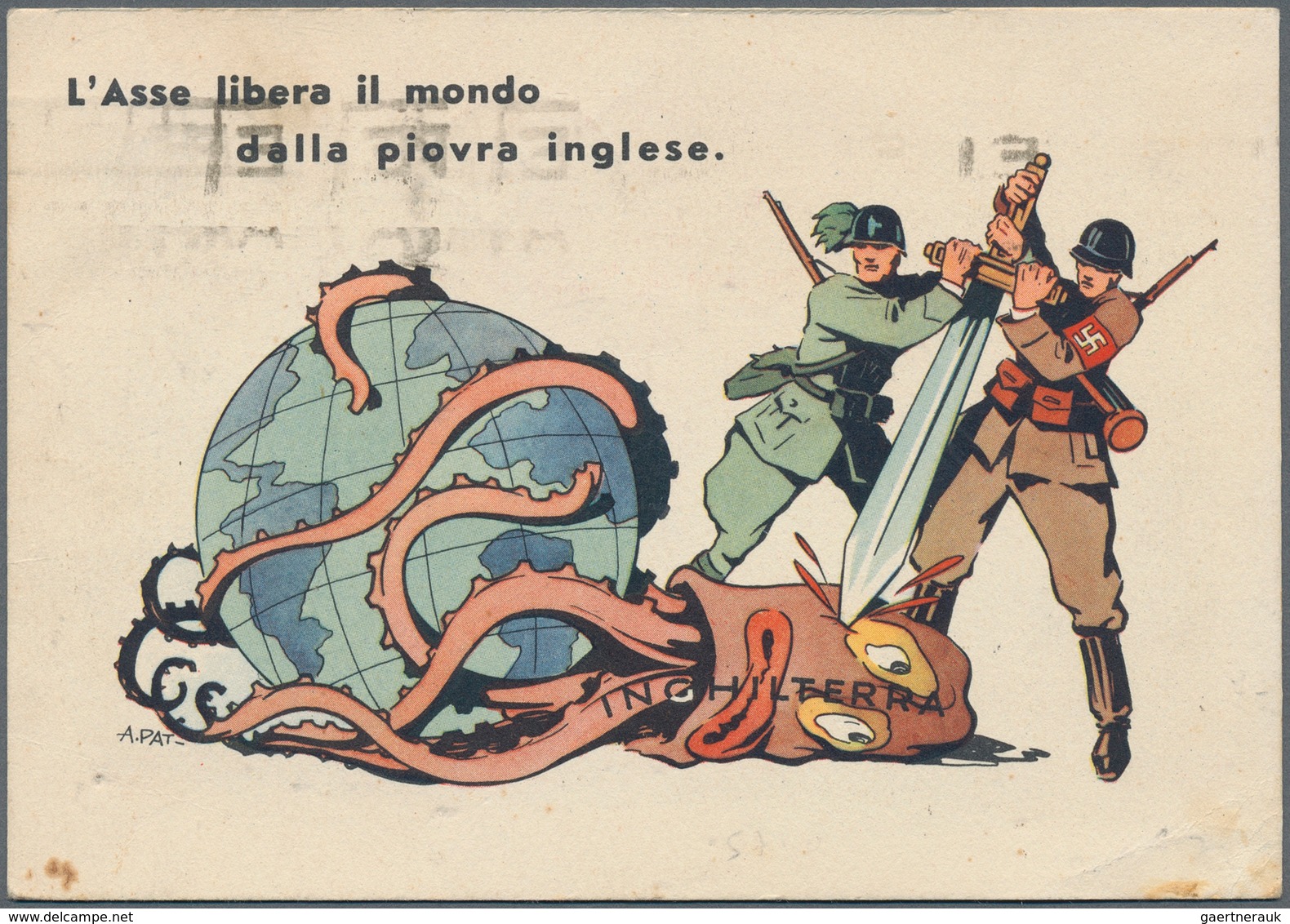 21642 Ansichtskarten: Alle Welt: ITALIEN: 1930/45, interessante Sammlung "Propaganda- und Werbekarten" mit