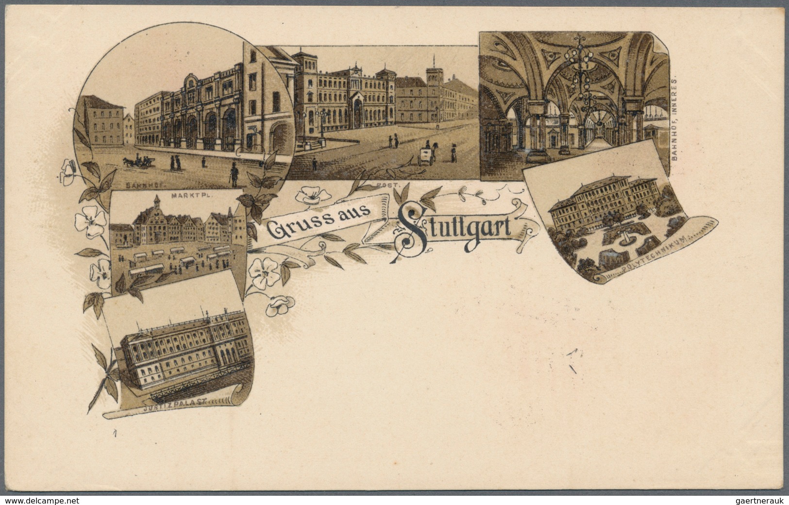 21689 Ansichtskarten: Baden-Württemberg: STUTTGART, 15 Vorläufer, Frühe Lithographien Und Federzeichnungen - Other & Unclassified