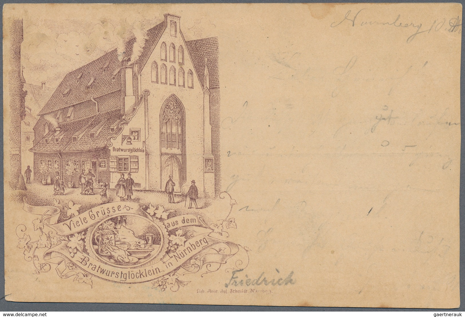 21716 Ansichtskarten: Bayern: NÜRNBERG (alte PLZ 8500), 23 Unterschiedliche Vorläuferkarten Ab 1886, Gebra - Other & Unclassified