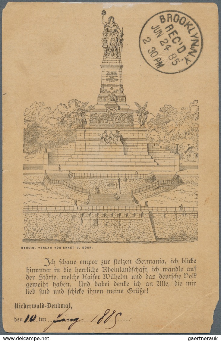 21734 Ansichtskarten: Hessen: NATIONAL-DENKMAL (alte PLZ 6220), 12 Sehr Frühe Privatganzsachen (dabei Eini - Other & Unclassified