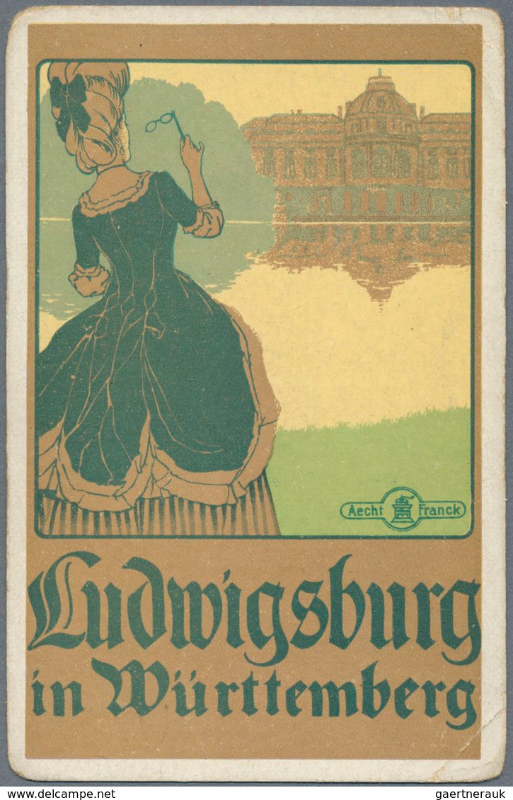 21757 Ansichtskarten: 1890/1950 Ca., Interessantes Konvolut Mit Ca. 400 Ansichts-, Glückwunsch- Und Reklam - 500 Postcards Min.