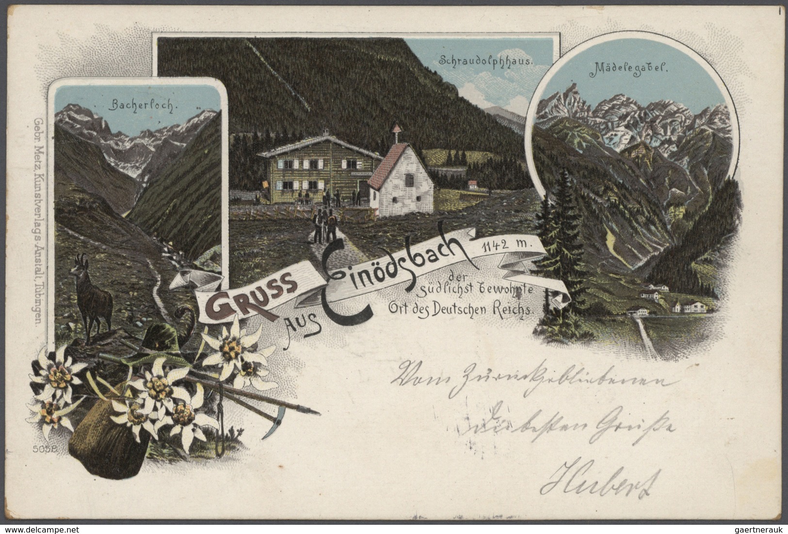 21758 Ansichtskarten: 1895-1905, tolles Album mit 400 gebrauchten AK an eine Adresse, nur topographische K