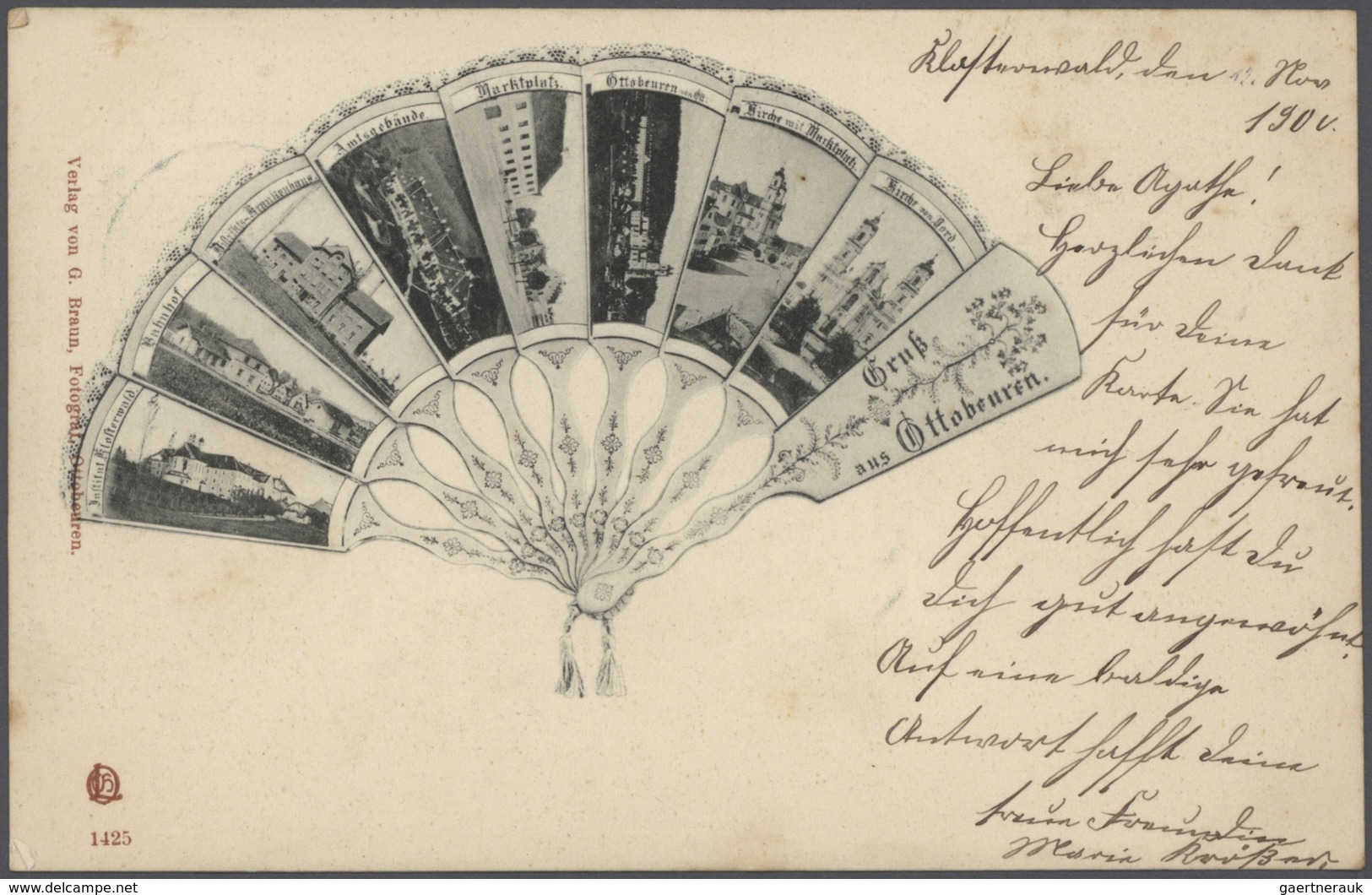 21758 Ansichtskarten: 1895-1905, tolles Album mit 400 gebrauchten AK an eine Adresse, nur topographische K