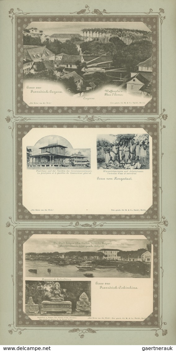 21761 Ansichtskarten: 1899/1900, DIE REISE UM DIE WELT, Sammlung Von 102 Ungebrauchten AKs In Sehr Guter E - 500 Postcards Min.