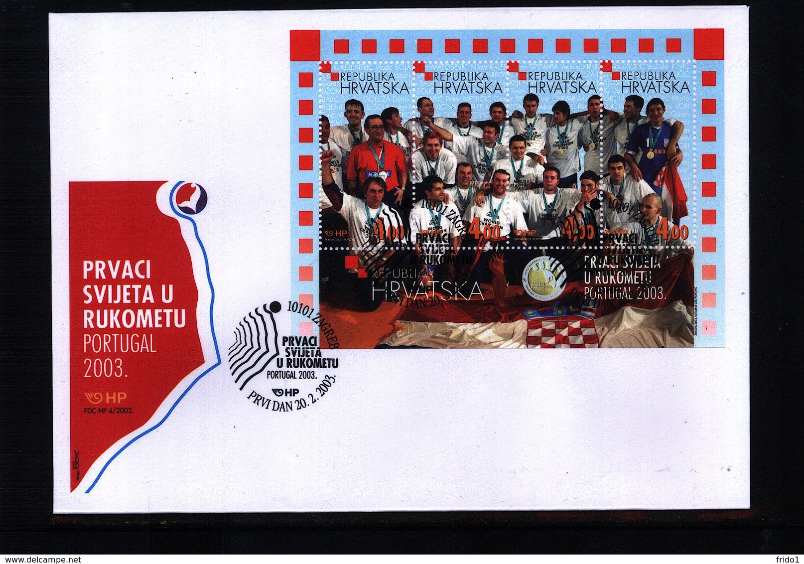 Kroatien / Croatia 2003 Kroatien Handball Weltmeister Michel Block 21 FDC - Handball