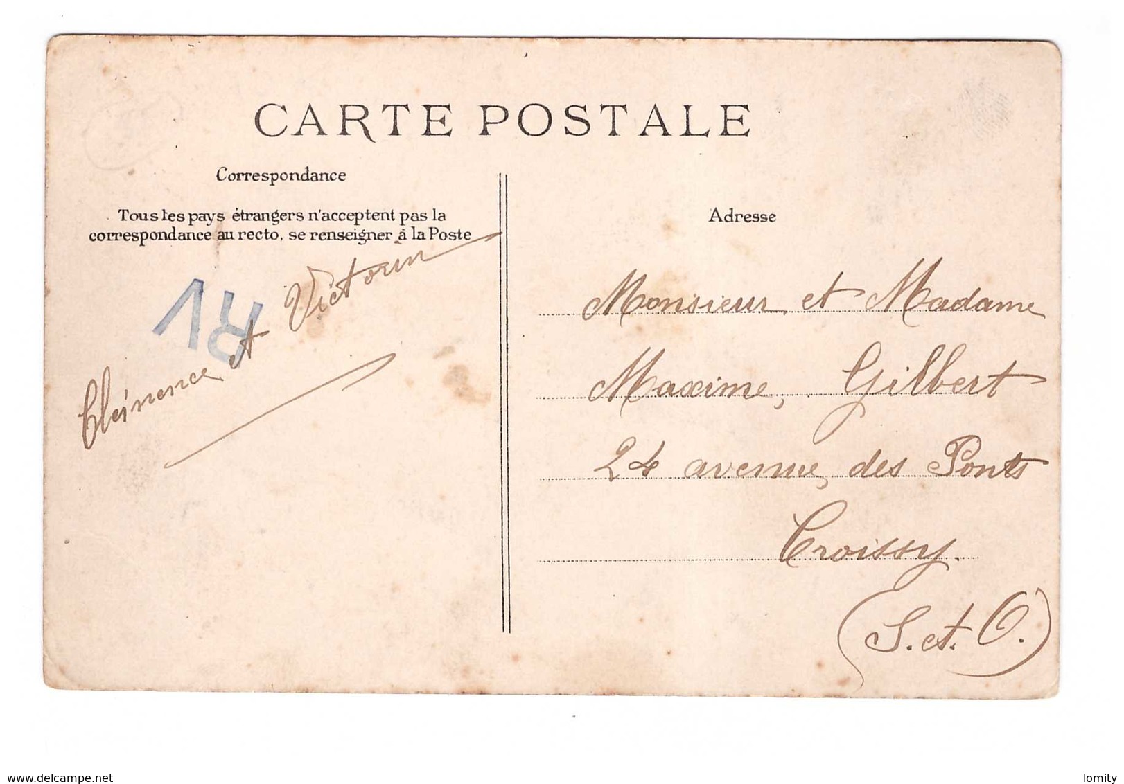 95 Montmagny Sentier De La Butte Pinson Cpa Carte Animée Cachet 1910 - Altri & Non Classificati