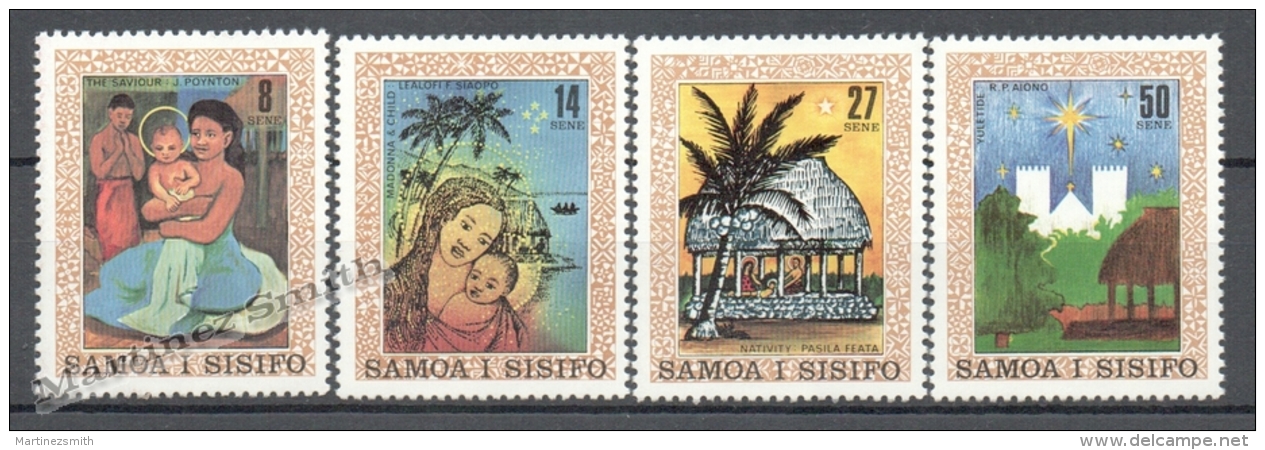 Samoa 1980 Yvert 476-79, Christmas, Religious Art From Local Artists- MNH - Samoa