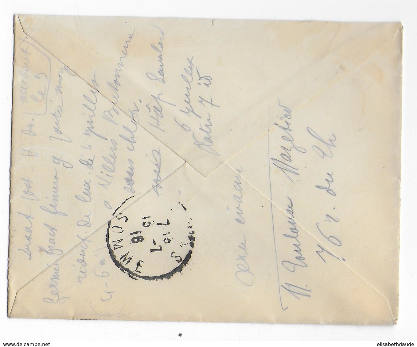 1916 - ENVELOPPE FM De L'HOPITAL AUXILIAIRE N°27 De CLERMONT L'HERAULT (HERAULT) => AMIENS - Guerra Del 1914-18