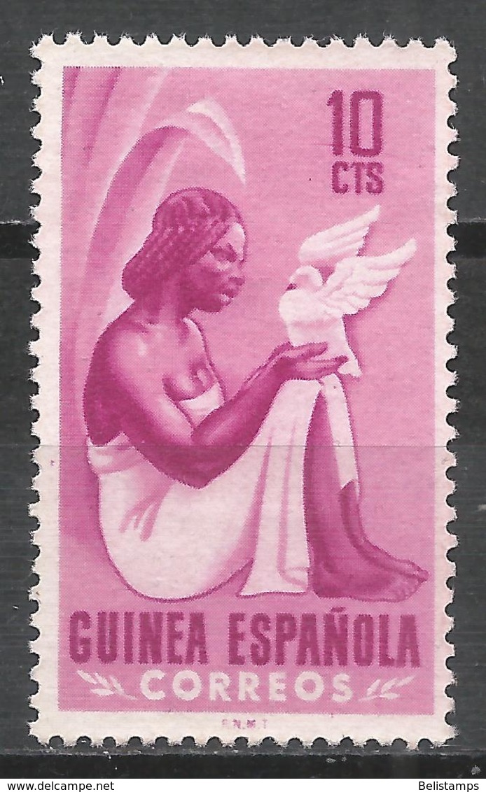 Spanish Guinea 1953. Scott #327 (M) Woman And Dove - Guinée Espagnole