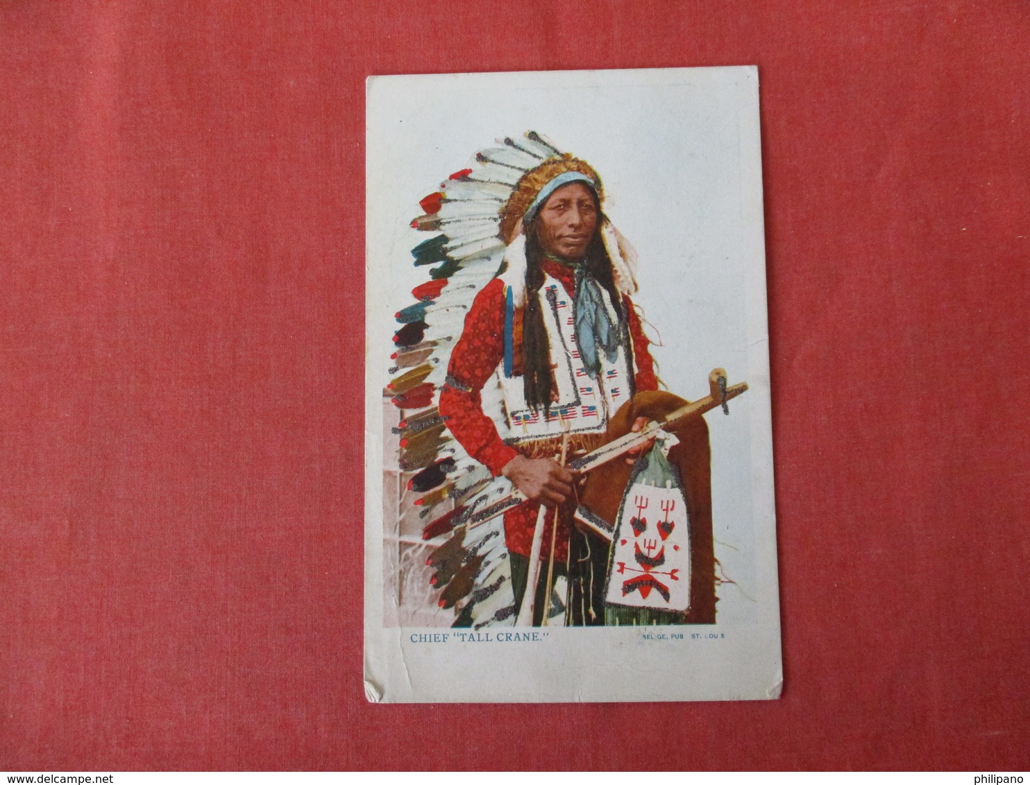 Chief Tall Crane  Glitter Added     Ref 2963 - Indiani Dell'America Del Nord