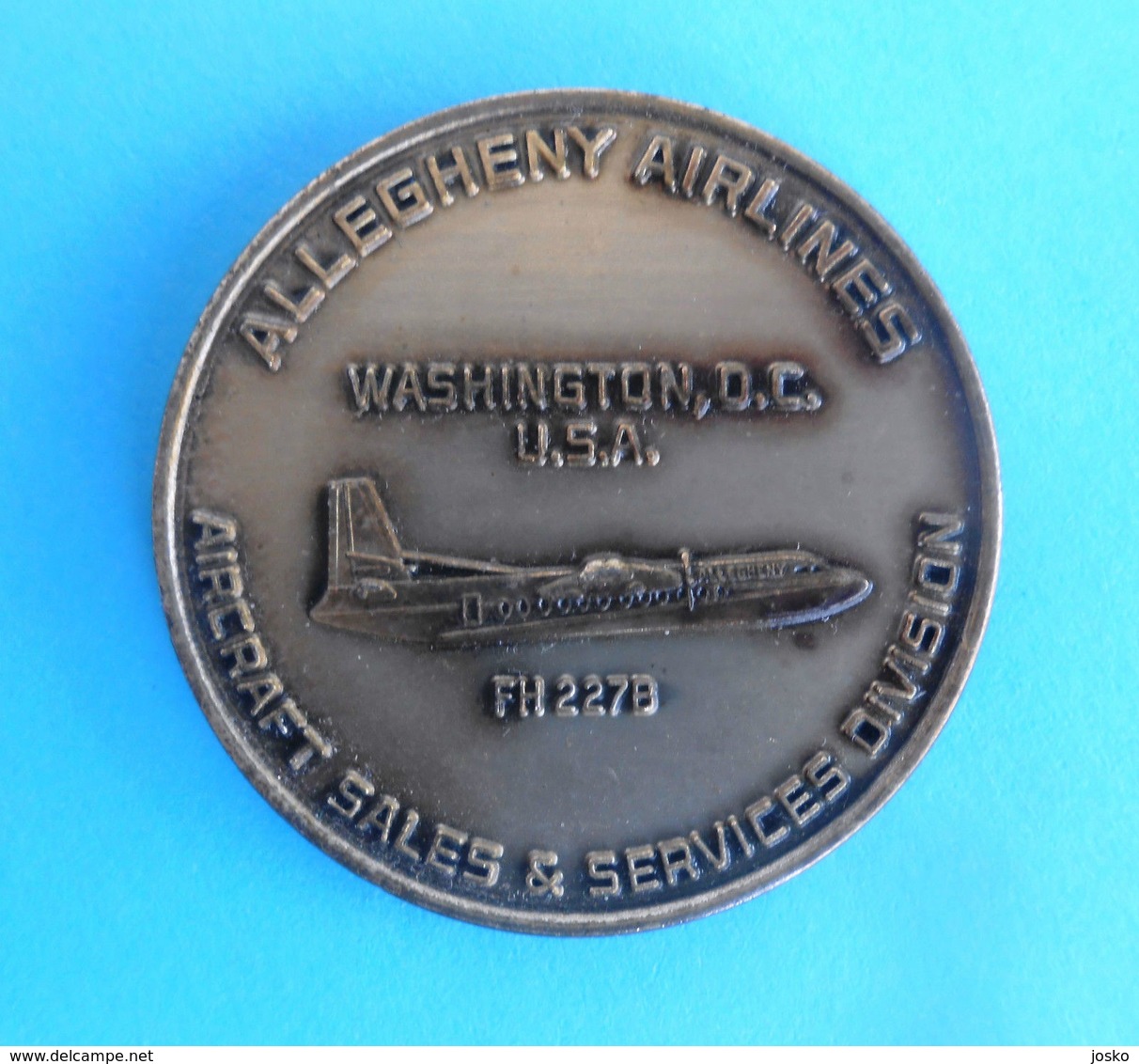 PAN ADRIA AIRLINES ( Ex Yugoslavian Small Airline ) : ALLEGHENY AIRLINES Washington D.C. USA FH 2278 - Vintage Medal RR - Autres & Non Classés