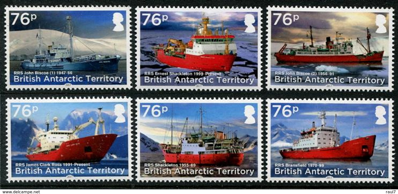 British Antarctic Territory 2017 - Bateaux Divers - 6 Val Neufs // Mnh Set - Ungebraucht