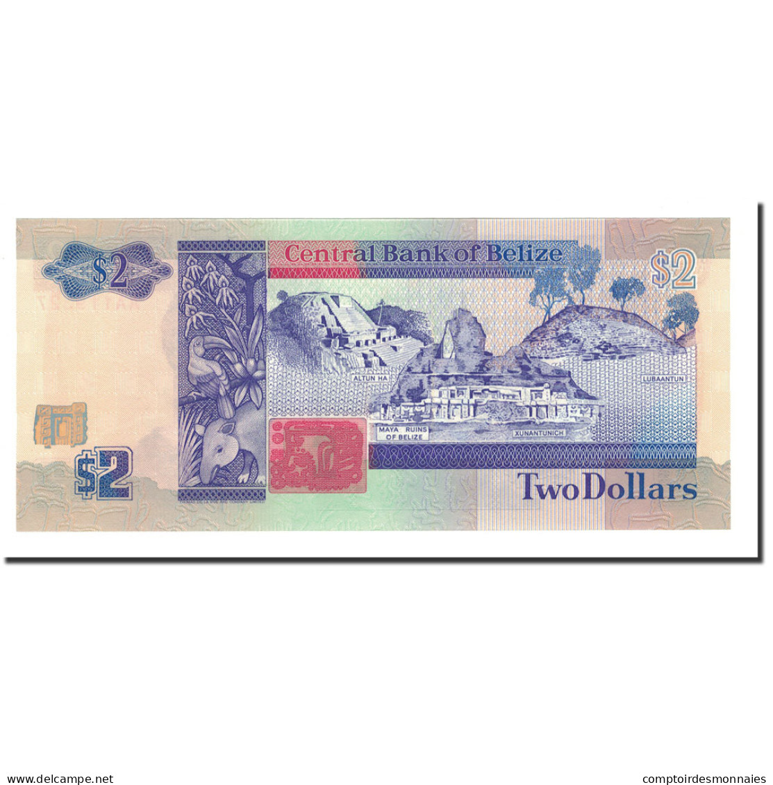 Billet, Belize, 2 Dollars, 1990, 1990-05-01, KM:52a, NEUF - Belice