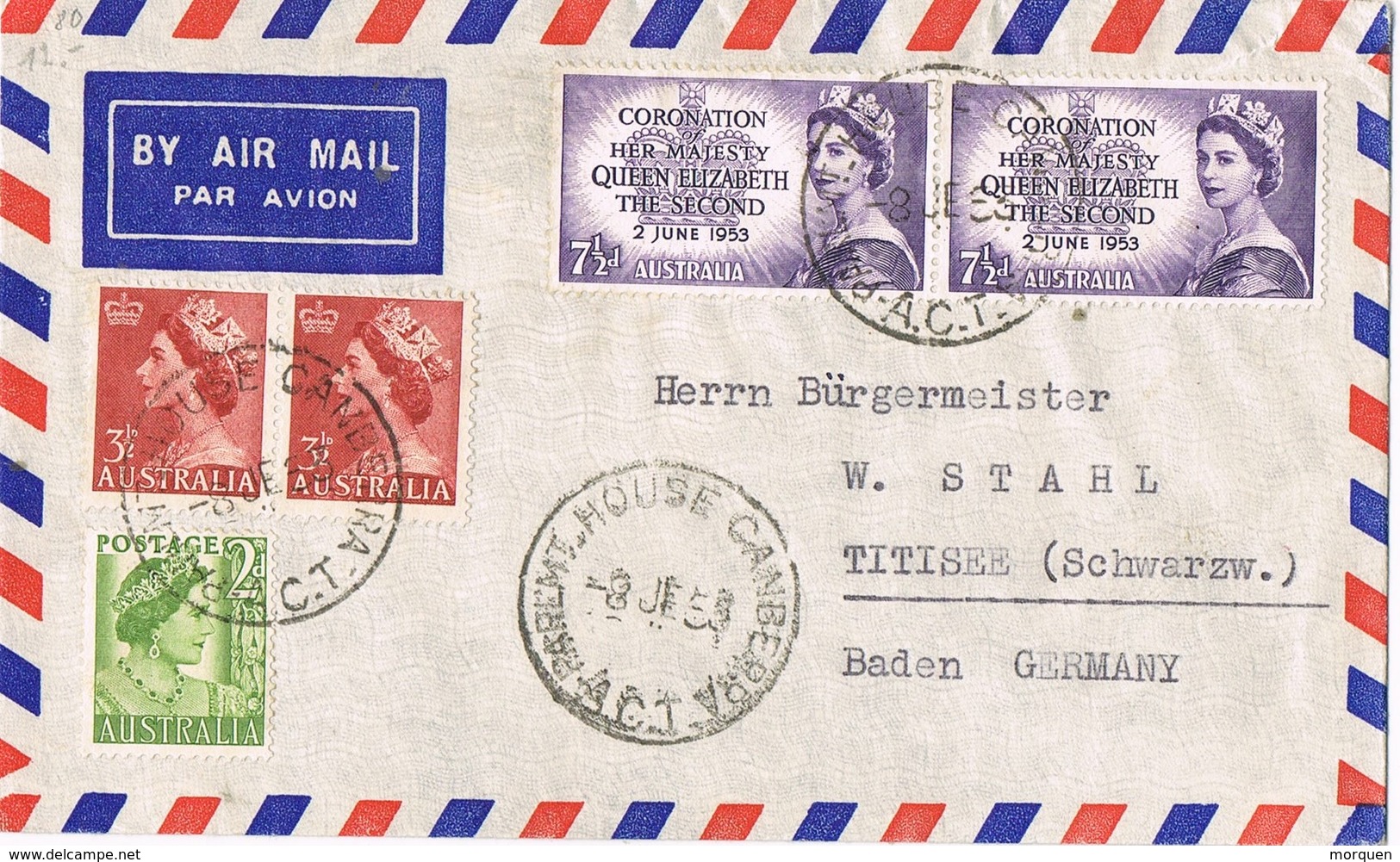 28657. Carta Aerea Parliament House CAMBERRA (Australia) 1963 To Germany - Lettres & Documents