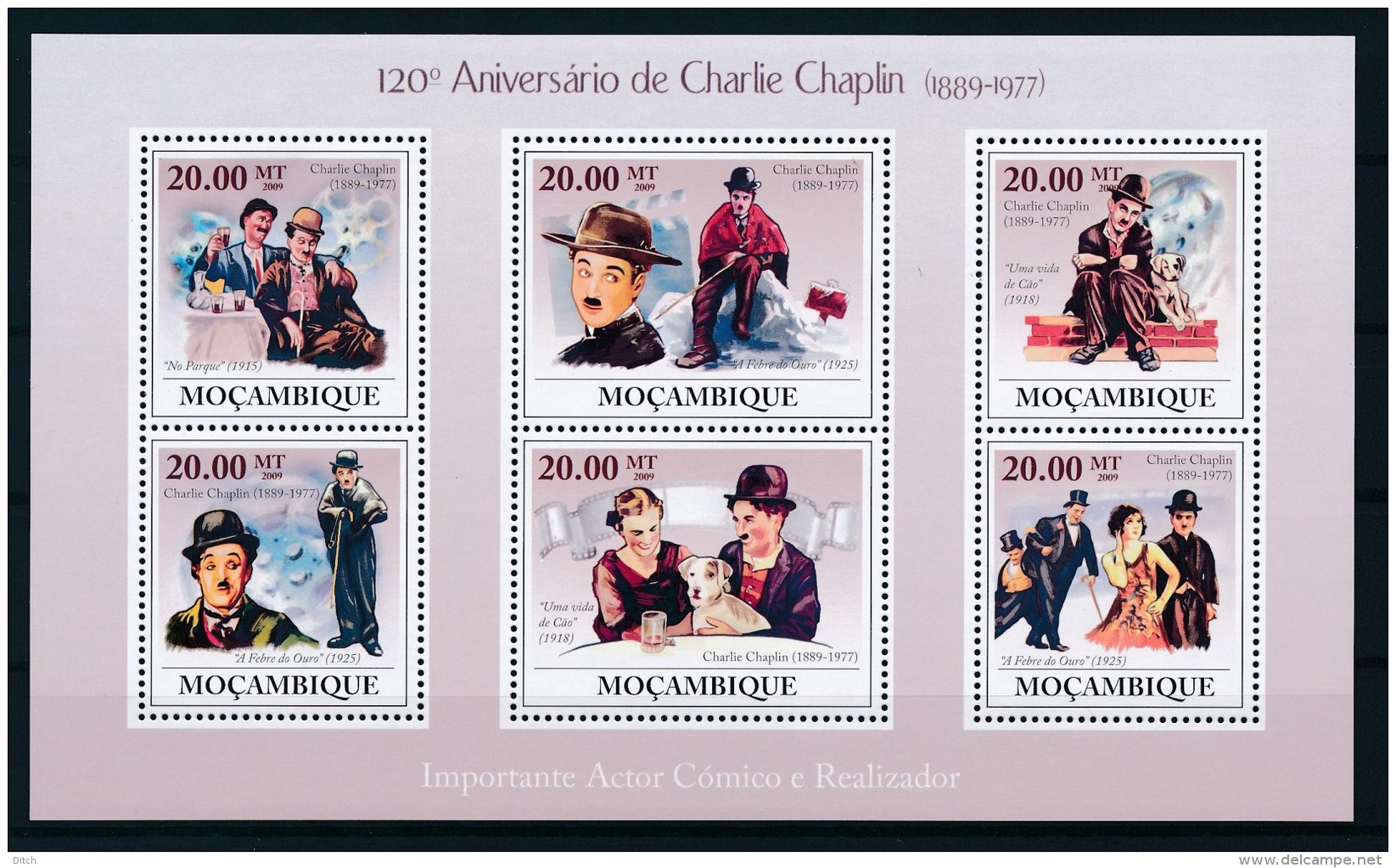 D- [401347] **/Mnh-Mozambique 2008 - 120ème Anniversaire De Charlie Chaplin, Cinéma, Acteur - Cinéma