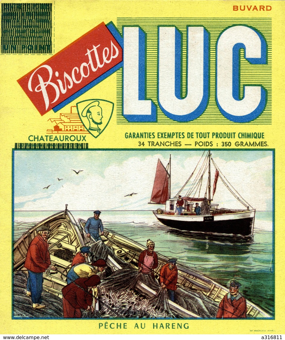 Buvard  BISCOTTES LUC  PÈCHE  AU HARENG - C