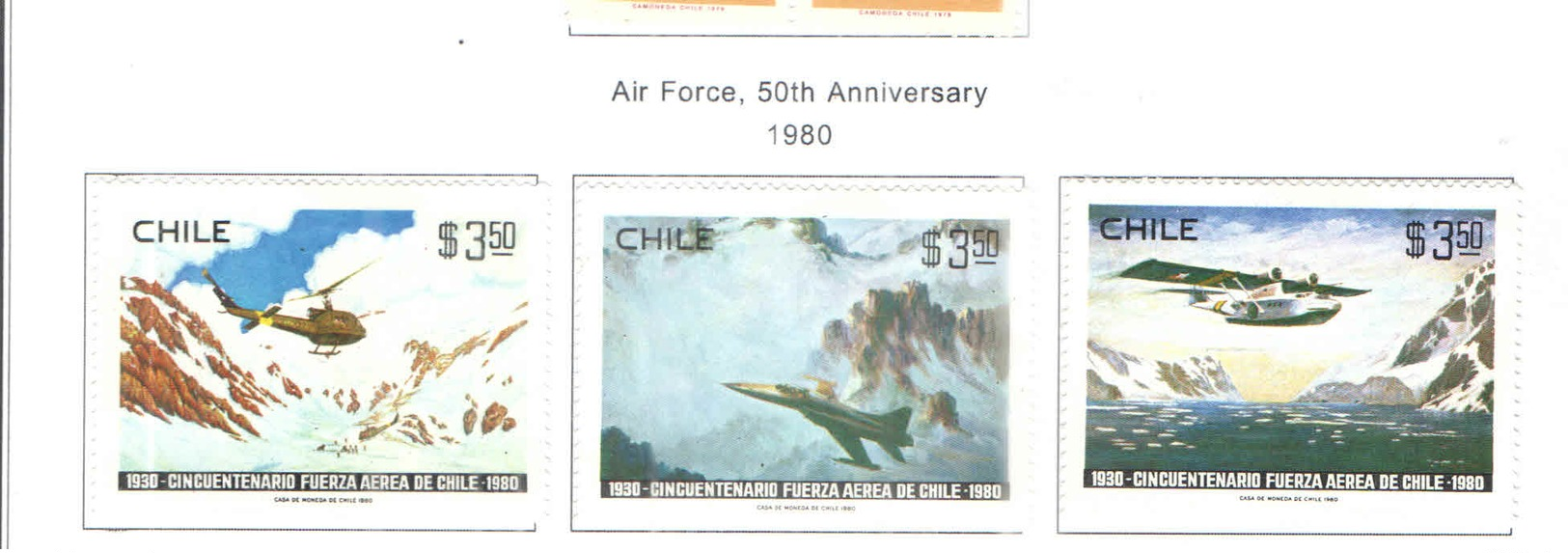 Chile PO 1980 Air Force 50 Ann. Scott.563/565 New + See Scan On Scott.Page - Cile