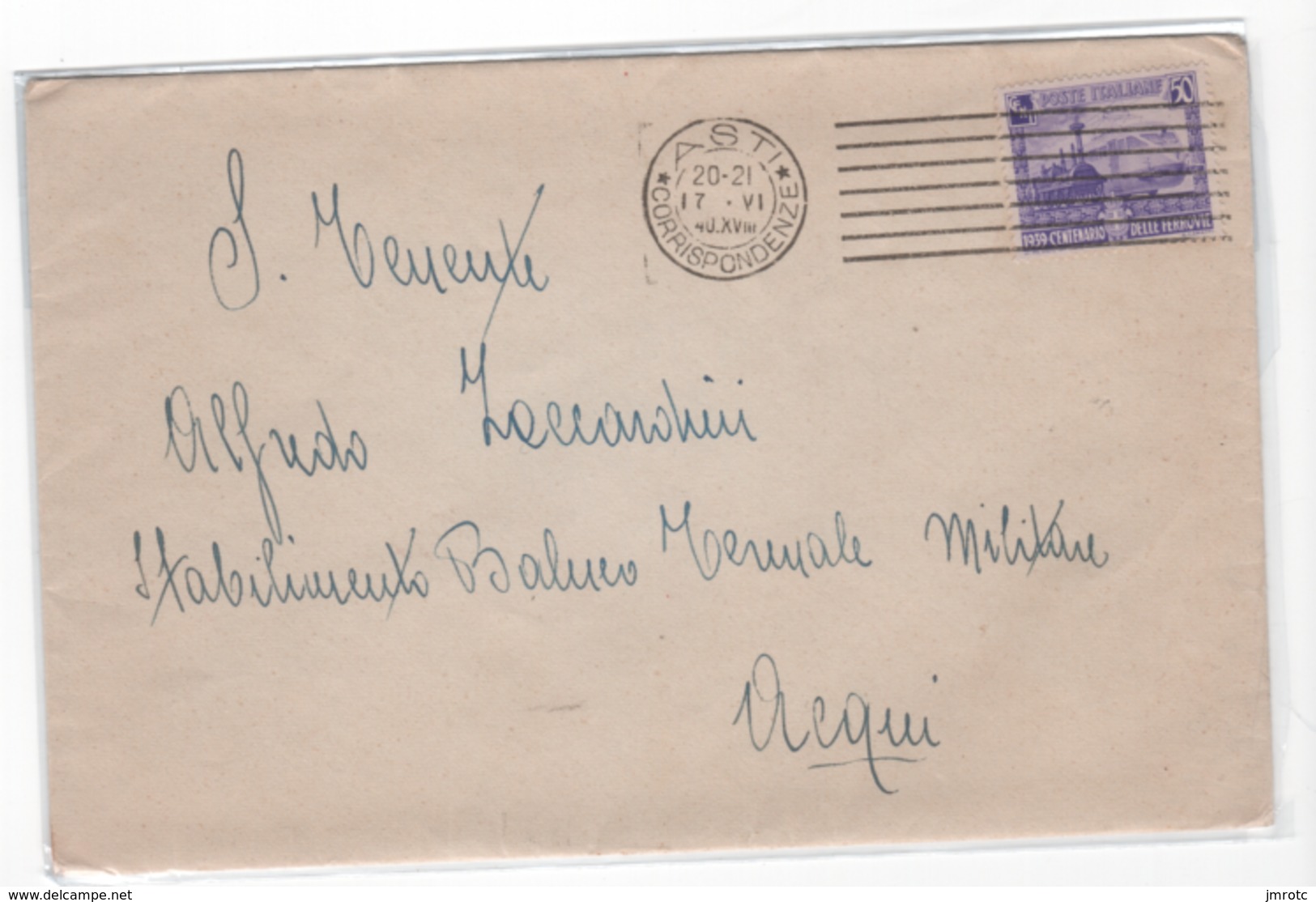 Lettre  ITALIE  ,centenaire Des Chemins De Fer ,  1940  (x66) - Storia Postale