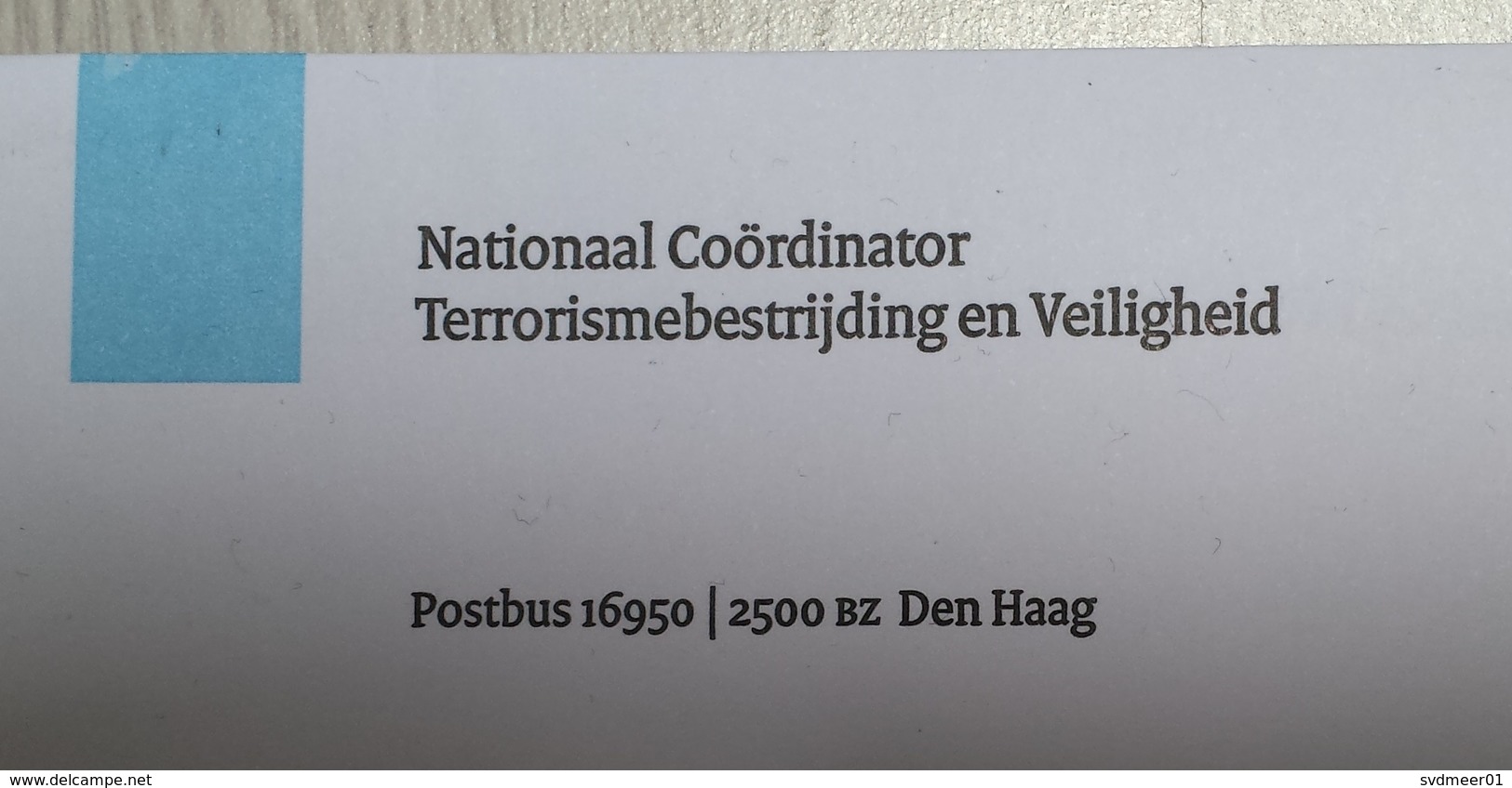 Netherlands: Large Official Cover, 2018, Postage Paid, National Coordinator Counter-Terrorism & Security (traces Of Use) - Storia Postale